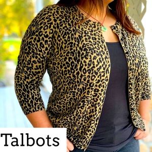 Leopard Talbots Button Cardigan